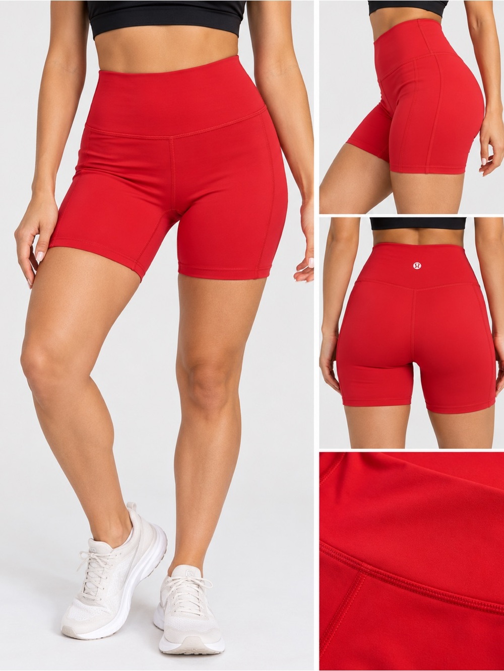 Lululemon High-Waist Red Women’s Bike Shorts